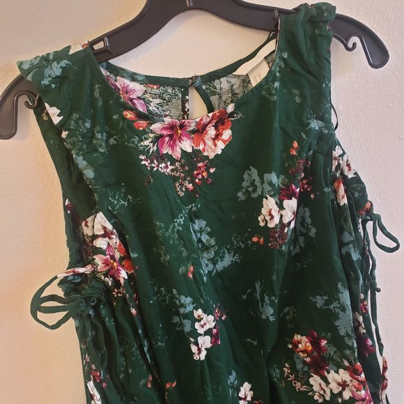 H&M Floral Green Long Sleeve Top XS NWOT! - Picture 5 of 7